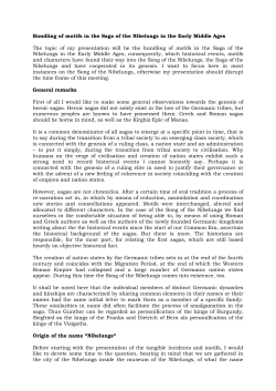 Bundling of motifs in the Saga of the Nibelungs in the Early Middle