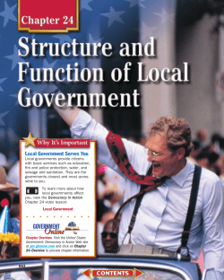 Chapter 24: Structure and Function of Local Government