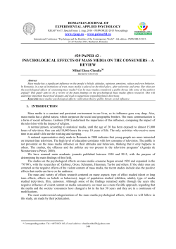 psychological effects of mass media on the consumers