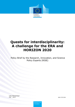 Quests for interdisciplinarity - European Commission
