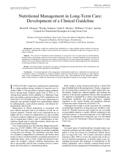 Nutritional Management in Long-Term Care: Development