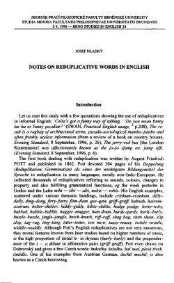 Josef Hladk&yacute;: Notes on reduplicative words in English