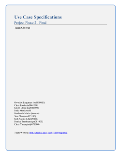 Use Case Specifications