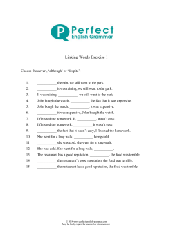 Linking Words Exercise 1 - Perfect English Grammar