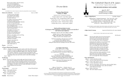4:30pm Service Leaflet - The Cathedral Church of St. James