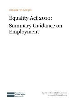 summary guidance on employment - Equality and Human Rights