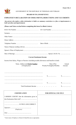 employee`s declaration of emoluments, deductions and tax credits