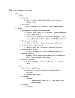 Government Outlines from the Book I. Elections a. Candidates i