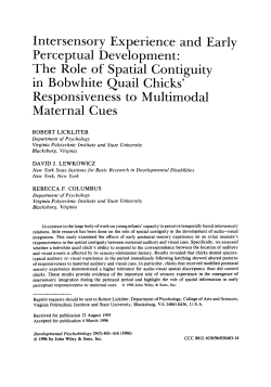 Intersensory experience and early perceptual development: The role
