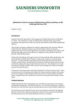 Submission to the Lobbying Bill