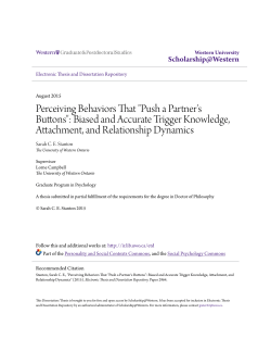 Perceiving Behaviors That "Push a Partner`s Buttons": Biased and