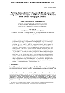 Parsing, Semantic Networks, and Political Authority Using Syntactic