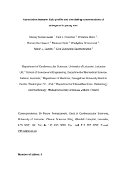 Association between lipid profile and circulating concentrations of