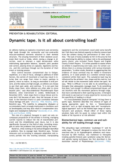 Dynamic tape. Is it all about controlling load?
