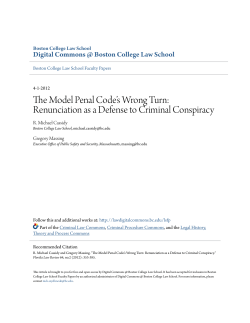 Renunciation as a Defense to Criminal Conspiracy