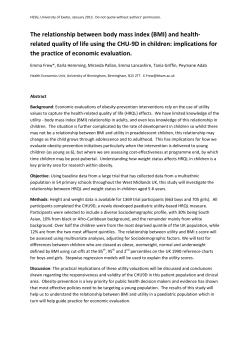 The relationship between body mass index (BMI) and health