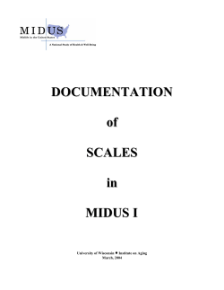 DOCUMENTATION of SCALES in MIDUS I