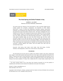 The Arab Spring and Online Protests in Iraq