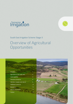 Overview of Agricultural Opportunities