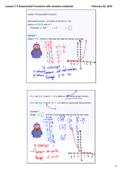 Lesson 7-5 Exponential Functions with answers.notebook