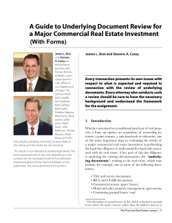 A Guide to Underlying Document Review for a Major Commercial
