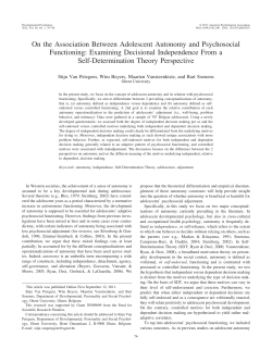 On the Association Between Adolescent Autonomy and