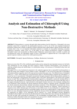 Analysis and Estimation of Chlorophyll Using Non