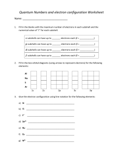 Quantum Numbers and electron configuration
