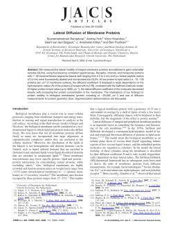 Lateral Diffusion of Membrane Proteins