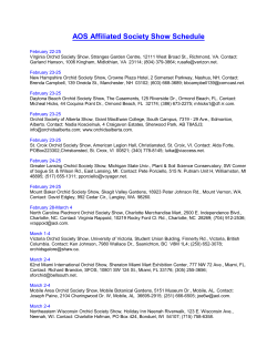 AOS Affiliated Society Show Schedule