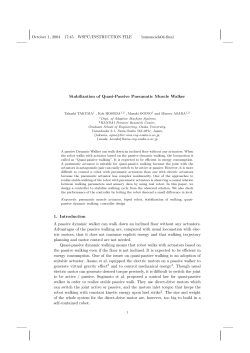 Stabilization of Quasi-Passive Pneumatic Muscle Walker