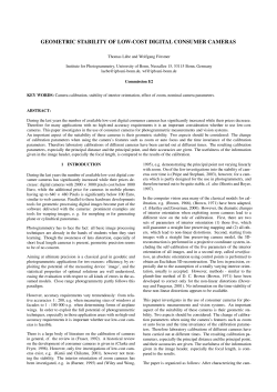 GEOMETRIC STABILITY OF LOW-COST DIGITAL CONSUMER