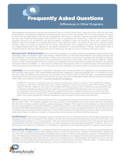 Program Comparisons for NeuroDevelopment