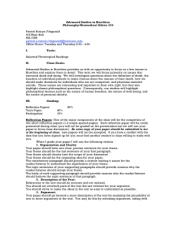 PHIL 370 Advanced Bioethics