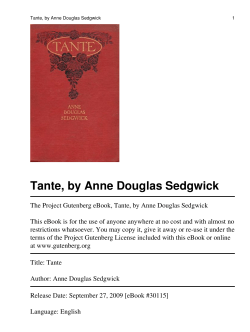 Tante, by Anne Douglas Sedgwick