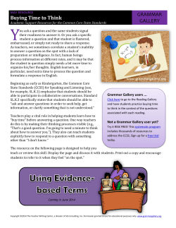 Buying Time to Think GRAMMAR GALLERY