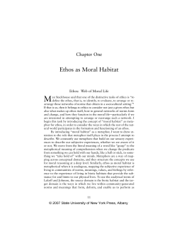 Ethos as Moral Habitat