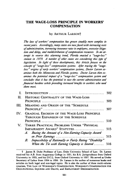 The Wage-Loss Principle in Workersâ•Ž Compensation