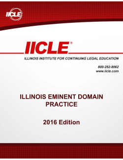 Illinois Eminent Domain Practice 2016 Edition