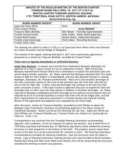 minutes of the regular meeting of the benton charter township board