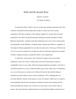 Kabir and the Secular State.