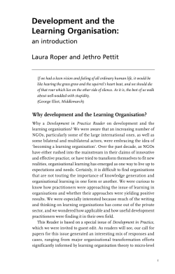 Development and the Learning Organisation