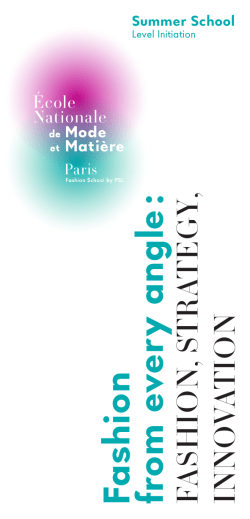 fashion, strategy, Innovation - Ecole Nationale de Mode et Mati&egrave;re
