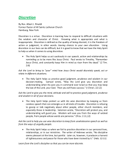 Discretion - 2012 Character Council of WNY