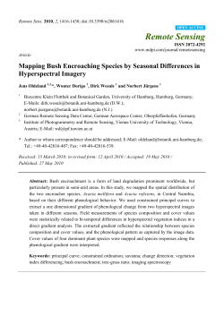 Mapping Bush Encroaching Species by Seasonal