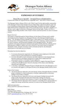 Expression of Interest - Okanagan Nation Alliance
