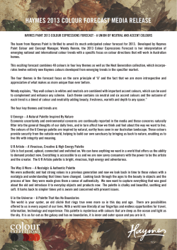 haymes 2013 colour forecast media release