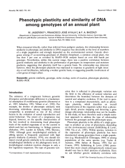 Phenotypic plasticity and similarity of DNA