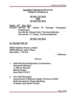 Appellate Tribunal for Electricity (Original Jurisdiction) OP NO.1 OF