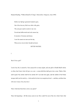 1 Rudyard Kipling, &ldquo;Without Benefit of Clergy&rdquo; (Macmillan`s